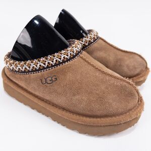 UGG Tasman II Kids Slippers Toddler Size 9 Chestnut Suede Shearling Slip On